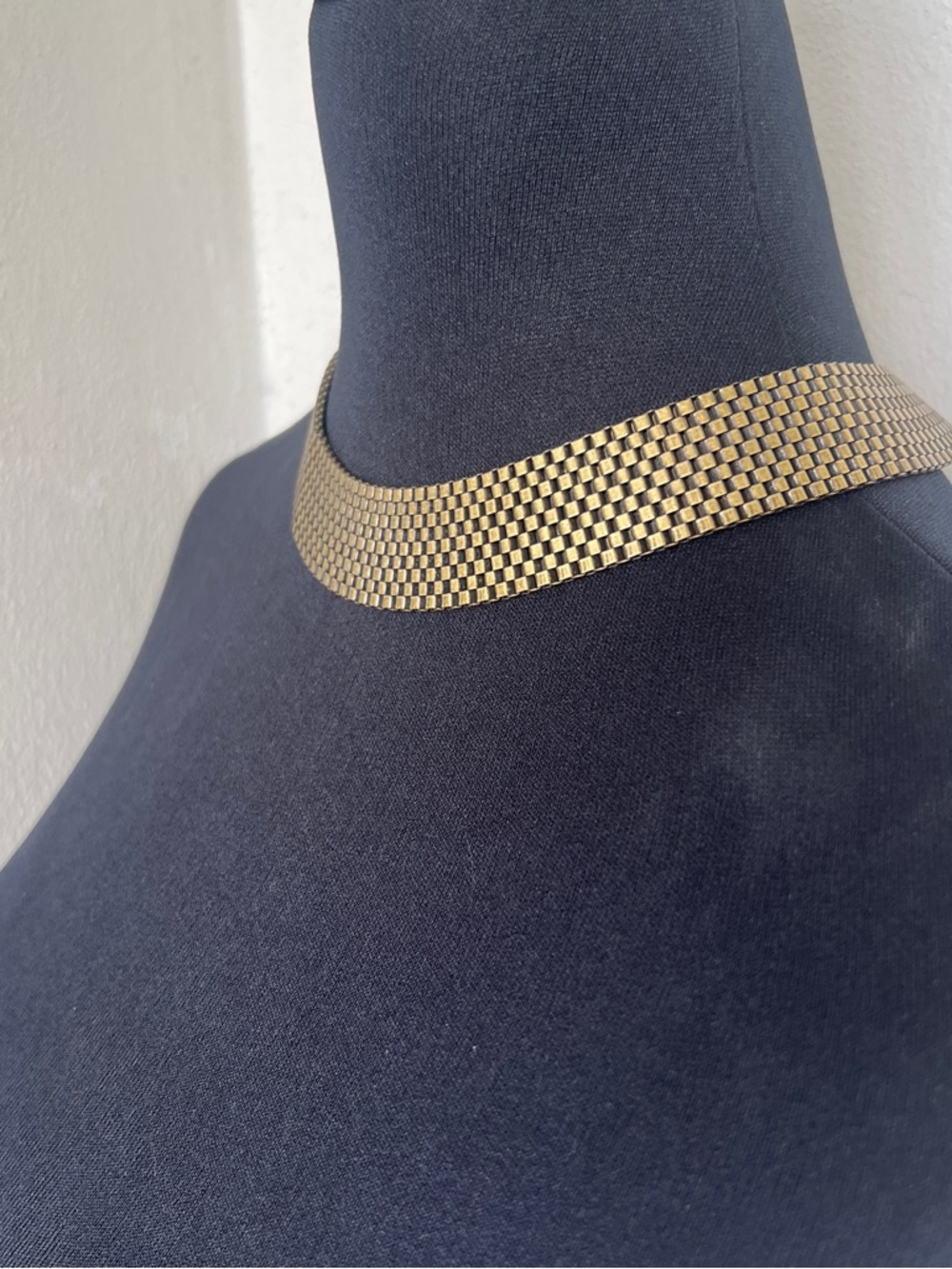Vintage Bronze Chainmail Mesh Cleopatra Choker necklace - Picture 4 of 6